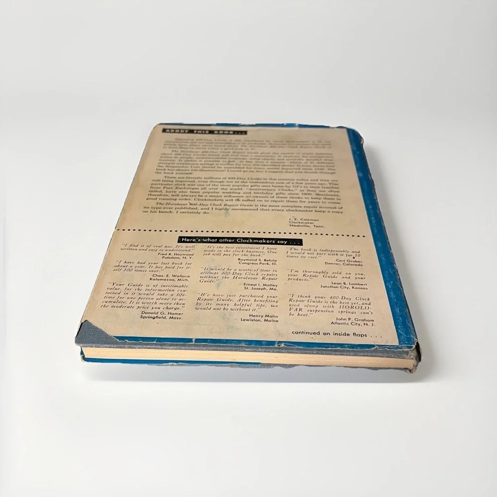 THE HOROLOVAR 400-DAY CLOCK‎ REPAIR GUIDE 5TH EDITION BY CHARLES TERWILLIGER